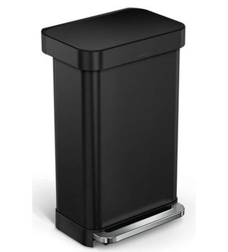 Simplehuman Papelera 45 L, Con Bolsillo Para Bolsa, Negro Mate Cw2092