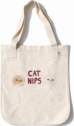 Unfortunate Portrait Womens Cat Nips Tote Bag In White