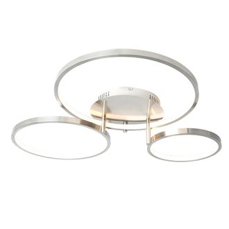 QAZQA Moderno Plaf&oacute;n Moderno De Acero Con Led Y Regulador - Rondas Aluminio Org&aacute;nica Incluye Led Max. 1 X 30 Watt - Qazqa