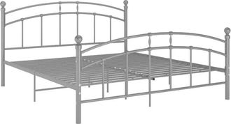 vidaXL Estructura De Cama Sin Colch&oacute;n Metal Gris 200x200 Cm Vidaxl