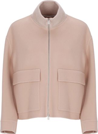 PESERICO Cropped Pink Peserico Jacket With Metallic Knit Accents