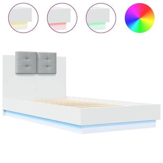 Berkfield Home Bed Frame with LED without Mattress White 75x190 cm Small Single