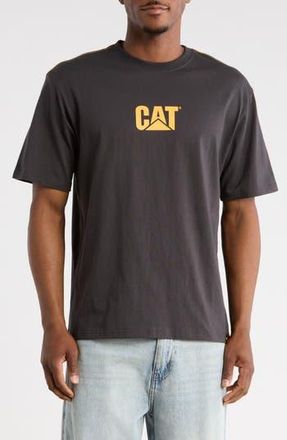 CAT Washed Logo Heavyweight T-Shirt in Washed Black Yellow at Nordstrom Rack, Size Xx-Large