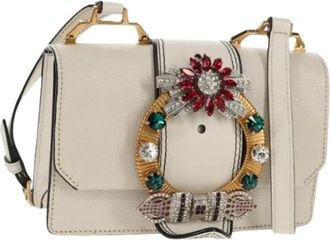 Miu Miu Pre-owned Cross Body Bags, female, White, Size: ONE SIZE Pre-owned Leather Shoulder Bag