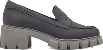 Tamaris Klassieke Grijze Gesloten Loafers - Dames - Pumps - Grijs - 39 EU - Leer - Schoenen
