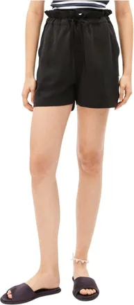 Armedangels Korte Broeken, Dames, Zwart, XS, Linnen, Linnen Shorts met Trekkoord