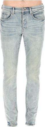 Purple Fade Down Skinny Faded Light Blue Denim Jeans