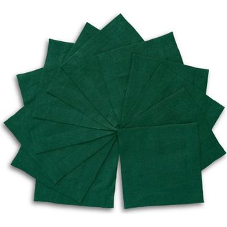 Solino Home Linen Cocktail Napkins Set of 12, 6 x 6 Inch for Dining Table, Holiday and Everyday Table Decor - Sonoma in Green at Nordstrom, Size Small