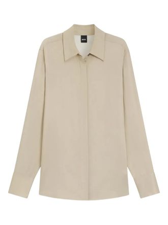 BOSS button-down shirt - women - Viscose - 40 - Neutrals