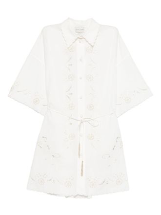 Forte_Forte besticktes Hemdkleid aus Baumwolle