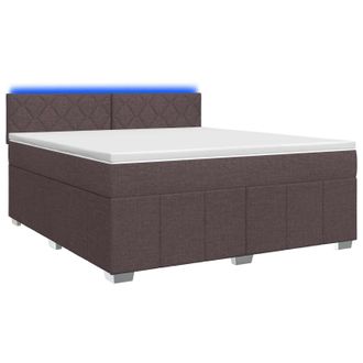 vidaXL Letto Box Spring Con Materasso Marrone Scuro 140 X 200 Cm Vidaxl