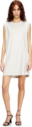 Diesel Short cotton dress with embossed chain - Dresses - Woman - White