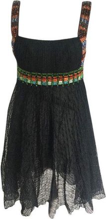 Missoni black crochet pleated beaded dress, UK 8-10 Size S