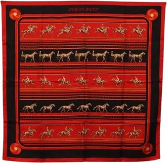 Herm&egrave;s Pre-owned Silk Scarf - Dames - Vintage Accessoires - Rood - ONE Size - Vintage