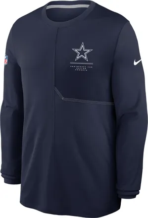 Nike Dallas Cowboys Sideline Coach Nike Mens Dri-FIT NFL Long-Sleeve Top in Blue | 03B1447M7RD-B8B