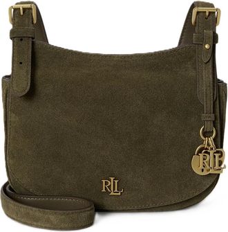 Ralph Lauren Marcy Medium Crossbody Tas - Dames - Tassen - Groen - Maat: ONE Size Su&egrave;de