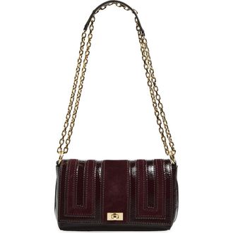 Anya Hindmarch Mortimer Paneled Patent Leather & Suede Crossbody Bag in Grape at Nordstrom
