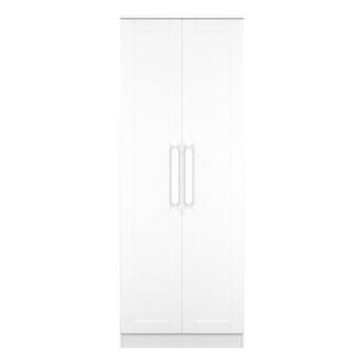 Welcome Furniture Malton Ready Assembled 2 Door Wardrobe in White Ash - Welcome Furniture | TJ Hughes