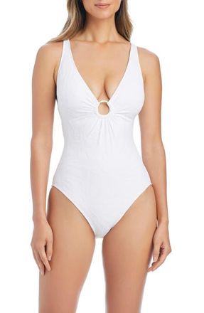 Bleu Rod Beattie Cross Back One-Piece Swimsuit in White at Nordstrom, Size 12