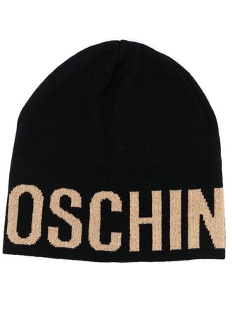 Moschino Muts met logoprint - Zwart