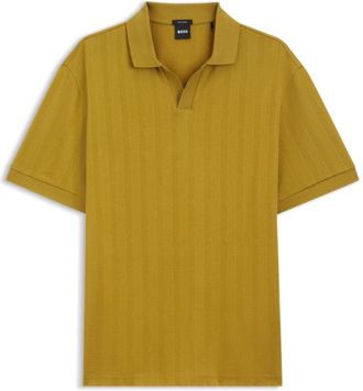 BOSS Cotton-jacquard polo shirt with Johnny collar