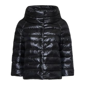 Herno Winter Jackets, female, Black, Size: 2XS Black Quilted Down Jacket