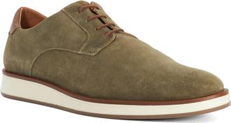 Dune London Mens Bow - Leather Lace-Up Hybrid Gibson - Khaki - Size UK 12