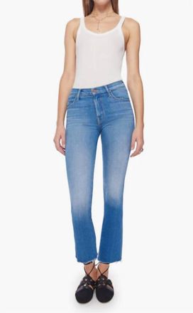 Mother Insider Ankle Fray Jeans In Eager Beaver