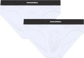 Dsquared2 2-Pack Briefs met Gedurfd Ontwerp - Heren - Onderbroek - Wit - 3XL - Katoen - Ondergoed