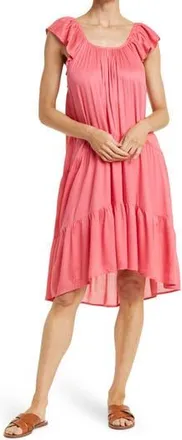 Boho Me Tiered Off-the-Shoulder Dress in Watermelon at Nordstrom Rack, Size X-Small