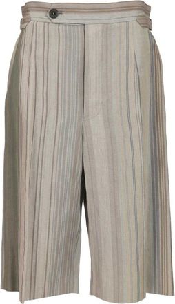 Vivienne Westwood Korte Broeken, Heren, Grijs, M, Wol, Humphrey Striped Bermuda Shorts