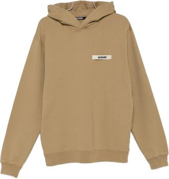 Jacquemus Logo Sweatshirt - Heren - Hoodies - Beige - 2XL - Katoen - Hoodies & sweatvesten