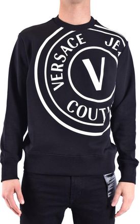 Versace Jeans Couture Black Sweatshirt With Bold Logo Print