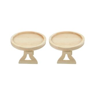 OEM 2 Mesas Auxiliares Redondas Plegables De Madera Con Clip Para Sof&aacute;s Con Brazos Anchos