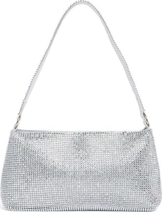 Jessica McClintock Jolene Rhinestone Embellished Shoulder Bag in Silver at Nordstrom Rack