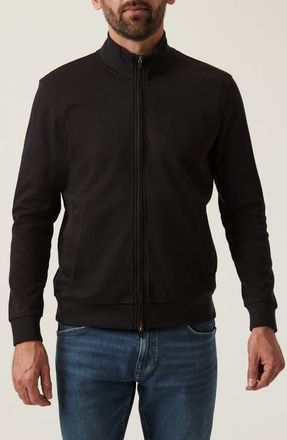 34 Heritage Mock Neck PIma Cotton Zip Jacket in Black at Nordstrom, Size Xx-Large