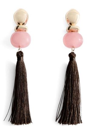 Mango Tassel Pendant Earrings in Brown at Nordstrom