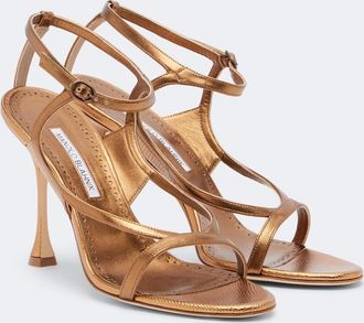 Manolo Blahnik Tibula metallic leather sandals