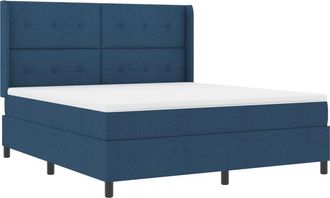 vidaXL vidaXL Box Spring Bed with Mattress & LED Blue 180x200 cm Fabric
