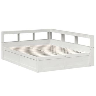 Berkfield Home Decorative Bookcase Bed without Mattress White 140x200cm Solid Wo | Size: 140x200 cm