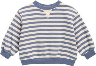 Rylee + Cru Marine Stripe Oversize Cotton Sweatshirt at Nordstrom, Size 12-18M