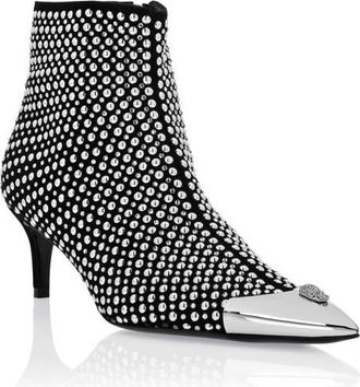 Philipp Plein Low Heel Ankle Boots Studs And Strass Skull Women in Black at Nordstrom, Size 40