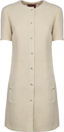 Gucci Textured Wool Tweed Dress - Dames - Korte kleedjes - Beige - S - Tweed - Kleedjes