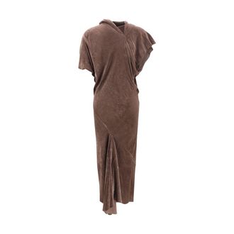 Rick Owens Womens Beige Viscose Casual Dress Brown