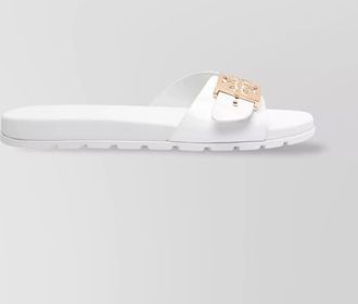 Tory Burch patent buckle slide sandals
