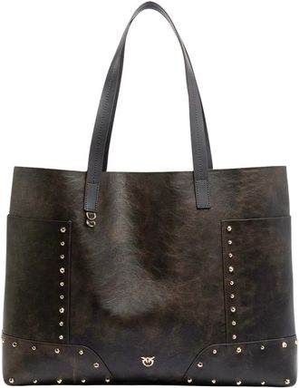 Pinko Bolso Tote con Tachuelas - Bags - Mujer - Marr&oacute;n - ONE SIZE