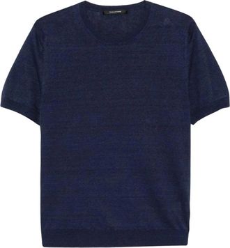 Tagliatore Round-neck Knitwear, male, Blue, Size: XL Maglia