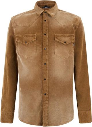 Diesel Corduroy overhemd - Heren - Overhemden - Bruin - Maat: XL Corduroy