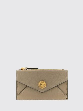 Chlo&eacute; Blue Goat Leather Envelope Card Holder with Metal Logo