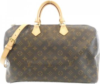 Louis Vuitton Monogram Marron Coated Canvas Boston Bag (Pre-Owned)